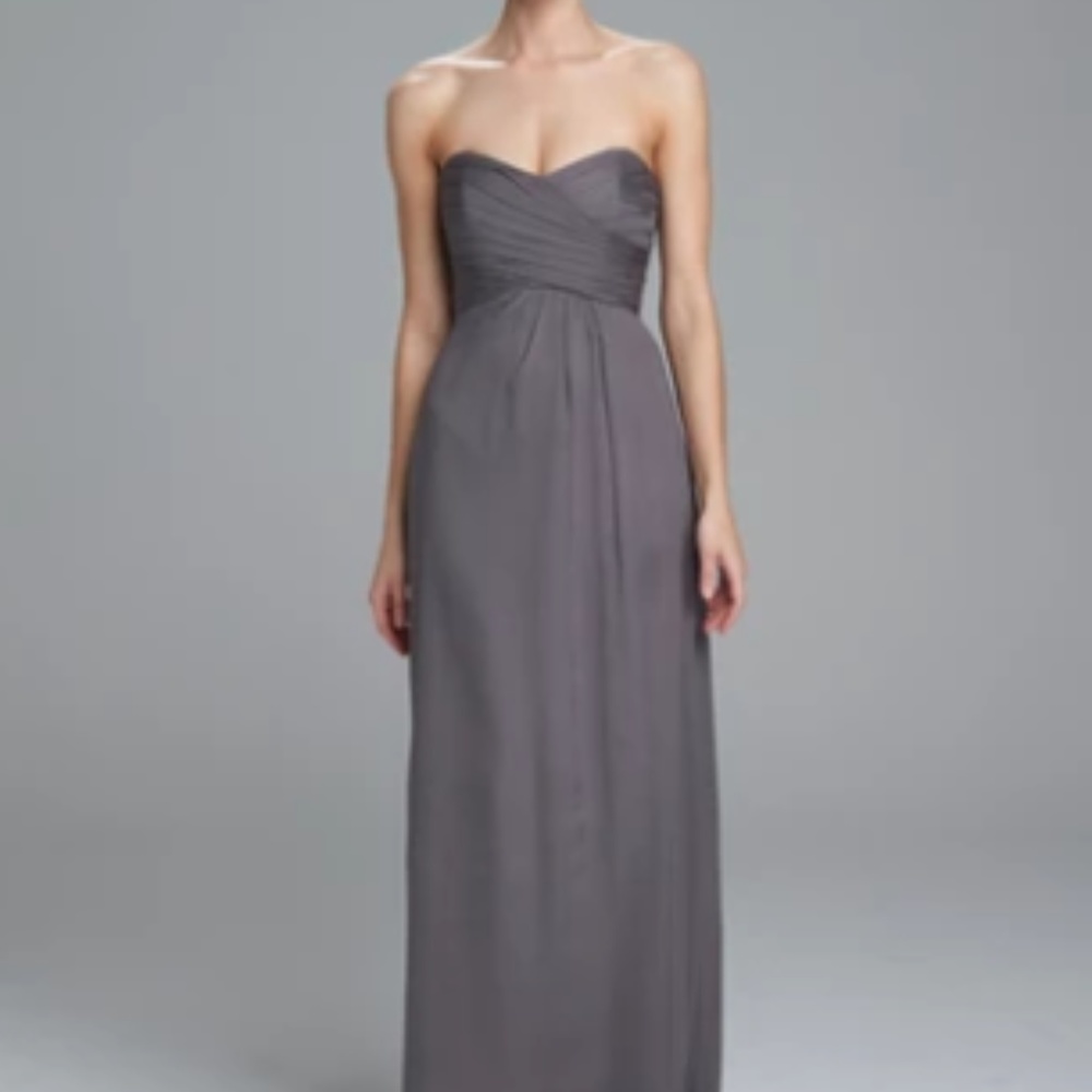 Amsale Strapless Navy Bridesmaid Dress